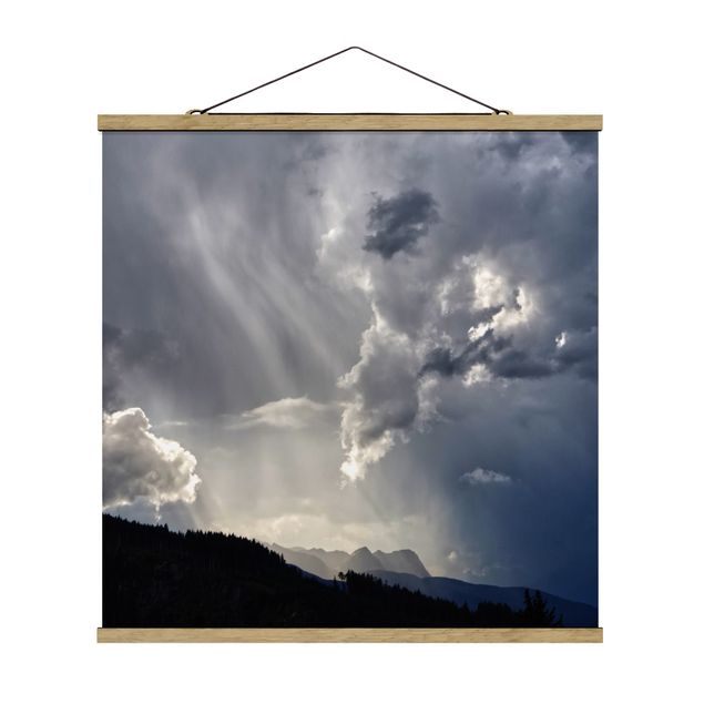 Foto su tessuto da parete con bastone - Nuvole selvagge - Quadrato 1:1