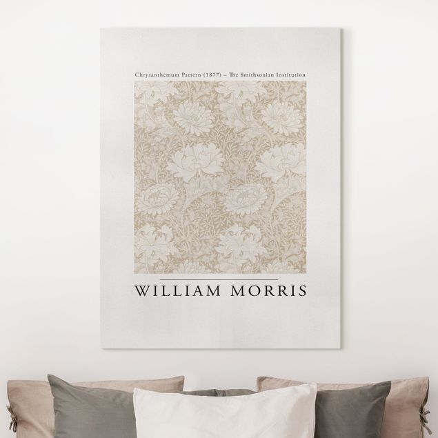 Quadro su tela fiori William Morris - Chrysanthemum Pattern Beige