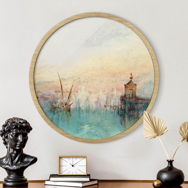 Poster con cornice rotonda William Turner - Venezia con una prima mezzaluna