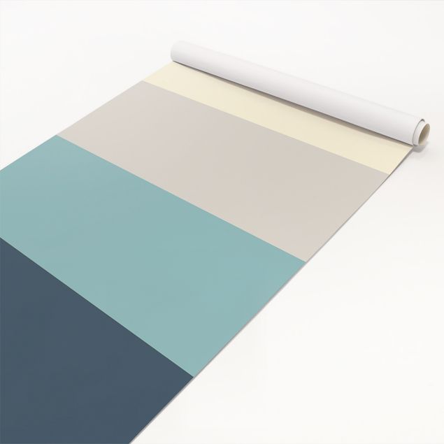 Pellicola adesiva - Colori per la casa righe laguna - cachemire sabbia pastello turchese blu ardesia