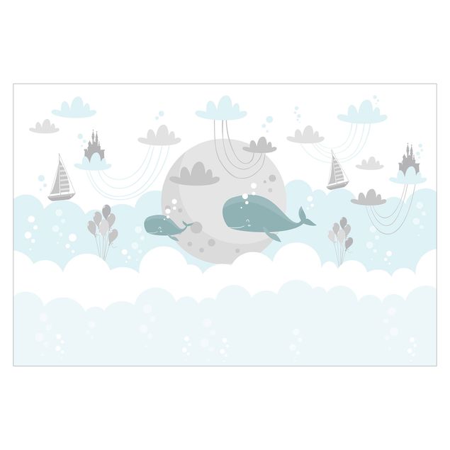 Carta da parati - Clouds With Whale And Castle