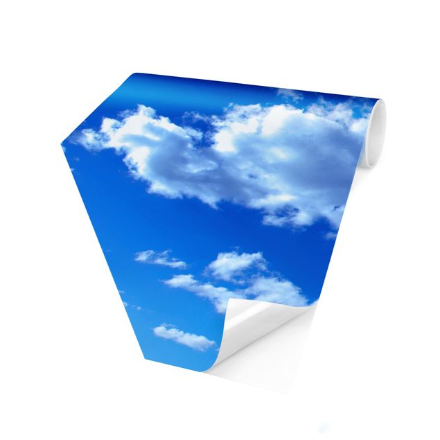 Carta da parati esagonale adesiva con disegni - Cielo nuvoloso