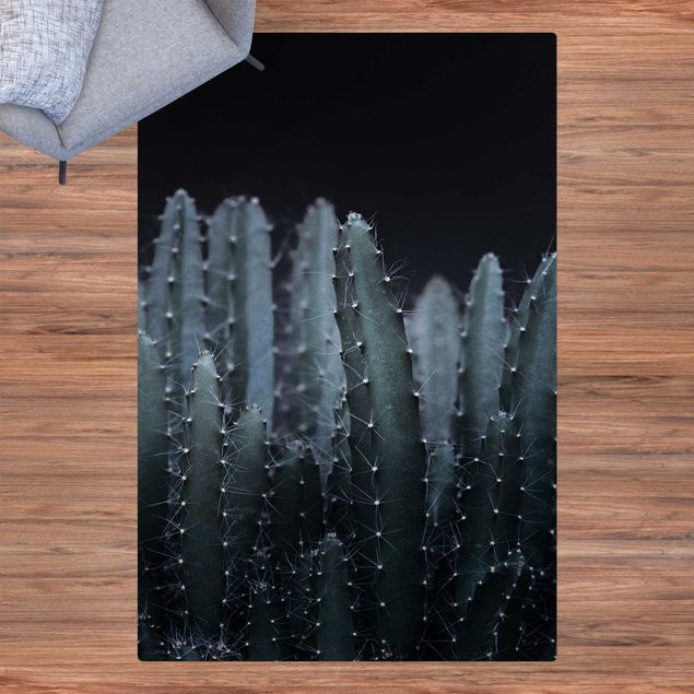 Tappeti moderni Cactus del deserto di notte