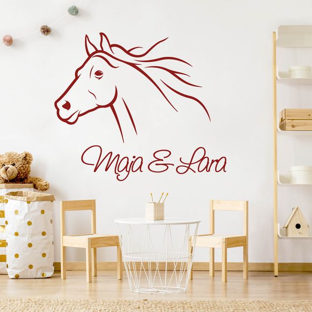 Adesivo murale con testo personalizzato - cavallo