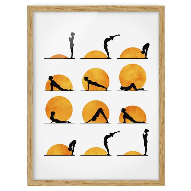 Poster con cornice - Yoga - il saluto del sole
