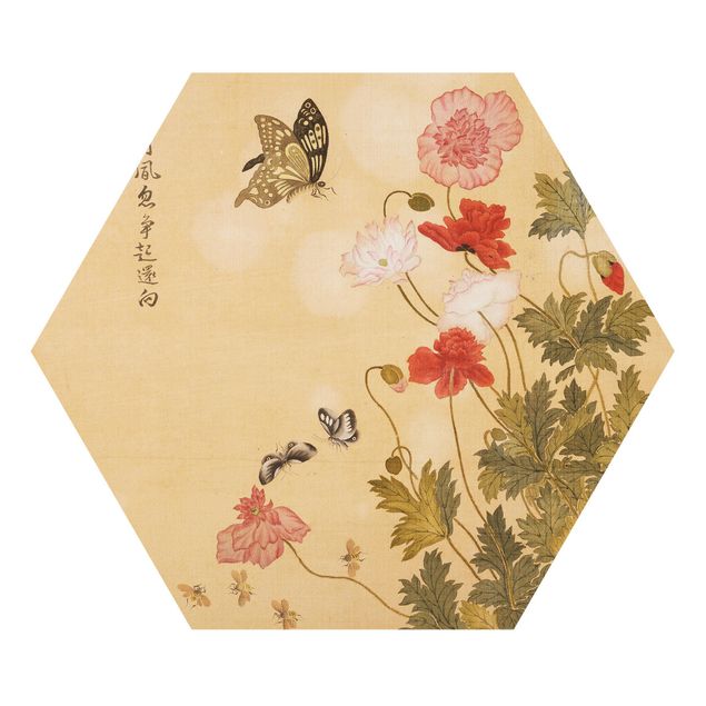 Esagono in forex - Yuanyu Ma - Papaveri  e farfalle