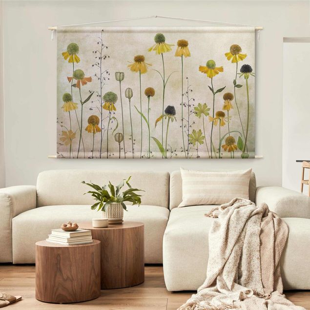 Arazzi da parete grande Delicati fiori di elenio