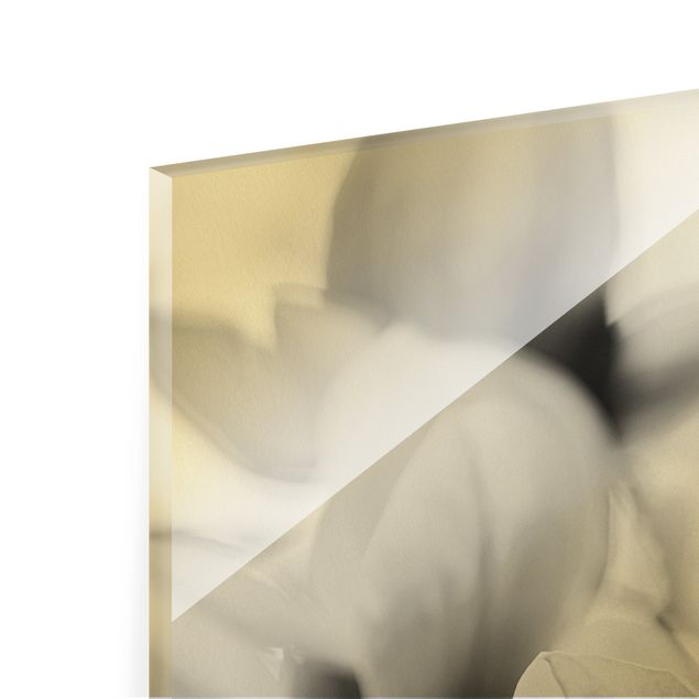 Quadro in vetro - Fioriture di magnolia delicate II - Formato verticale