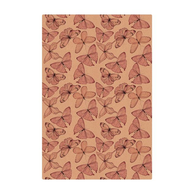 Tappetino di sughero - Delicate farfalle rosa - Formato verticale 2:3