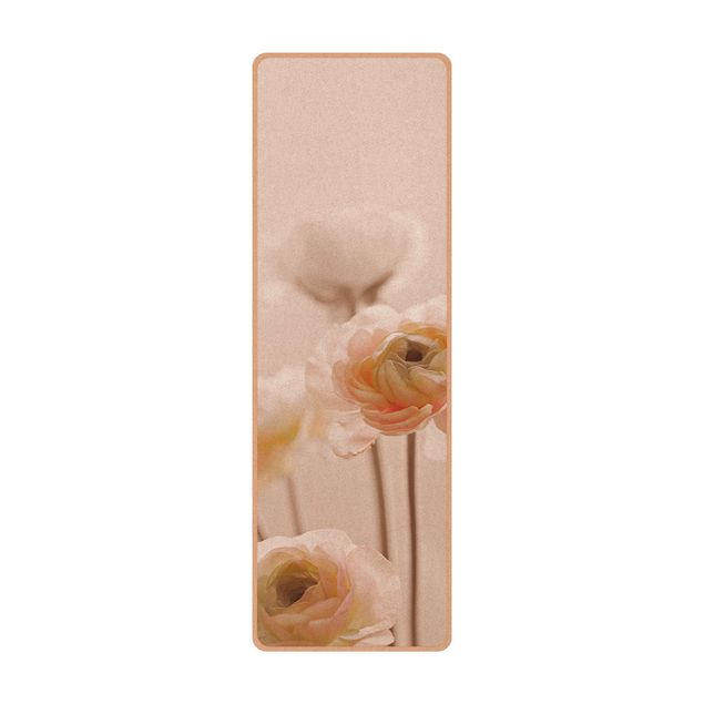 Tappetino yoga - Cespuglio delicato di fiori rosa
