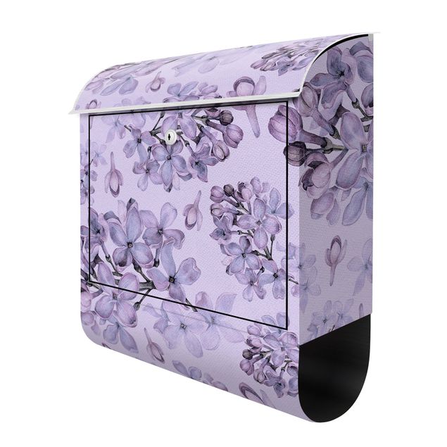 Cassetta postale - Motivo di fioritura delicata in acquerello lilla