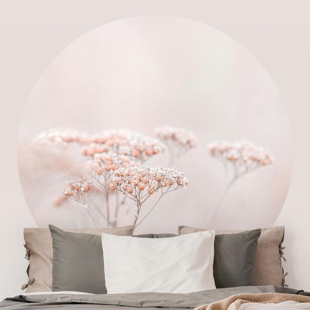 carta da parati camera da letto romantica Fiori selvatici in rosa delicato