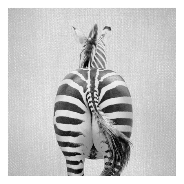 Quadri moderni per soggiorno Zebra da dietro bianco e nero