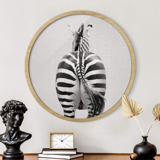quadri con animali Zebra da dietro bianco e nero