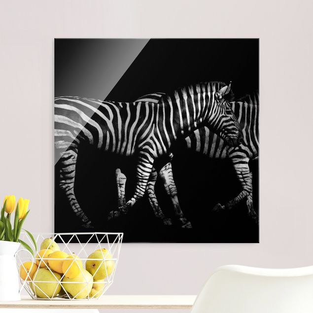 Lavagna magnetica vetro Zebra nel buio