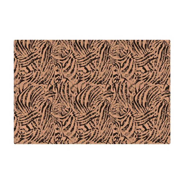 Tappetino di sughero - Motivo zebrato in tonalità di grigio - Formato orizzontale 3:2