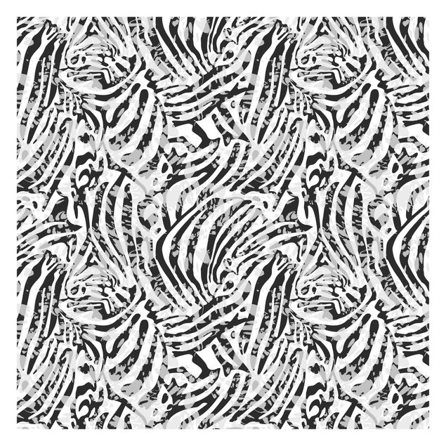 Carta da parati - Motivo zebrato in tonalità di grigio