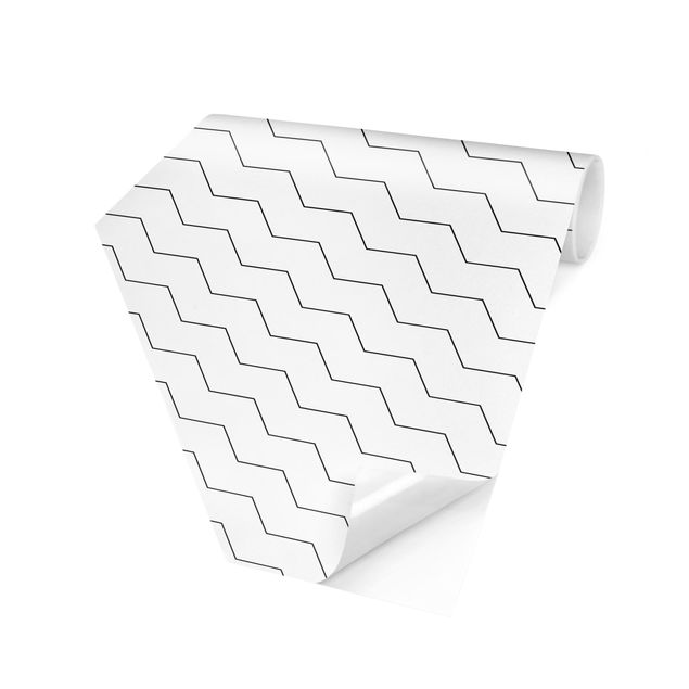 Carta da parati esagonale adesiva con disegni - Zigzag geometrico