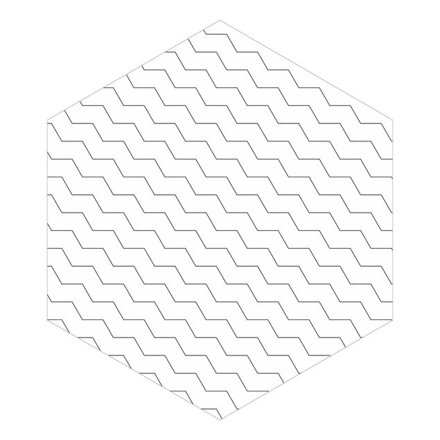 Carta da parati esagonale adesiva con disegni - Zigzag geometrico