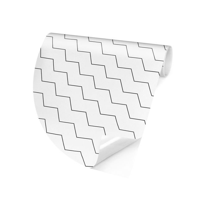 Carta da parati rotonda autoadesiva - geometria zig zag
