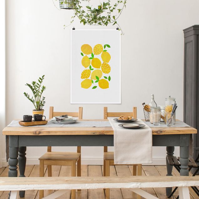 Poster acquerello Limone con puntini