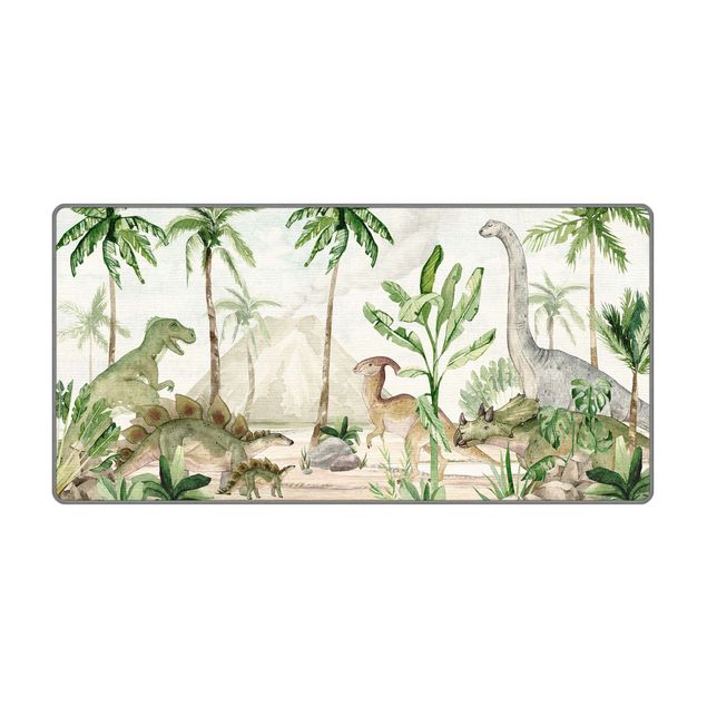 Tappeti in vinile grandi dimensioni Incontro tra dinosauri
