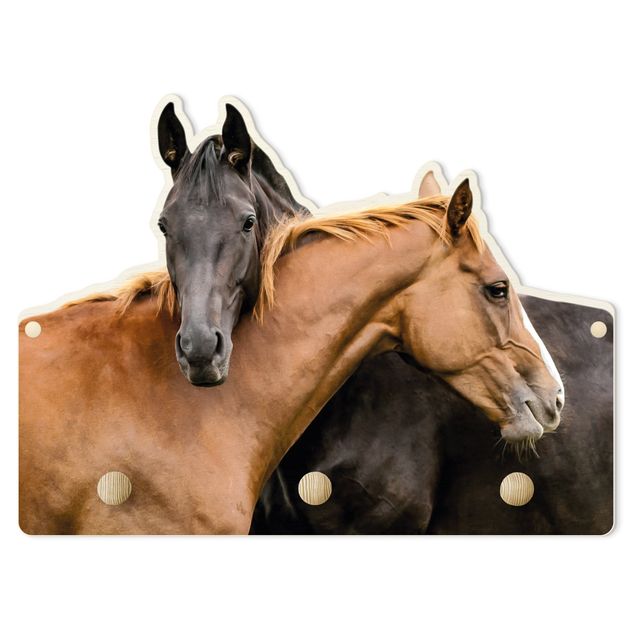 Appendiabiti per bambini - Due cavalli che si coccolano