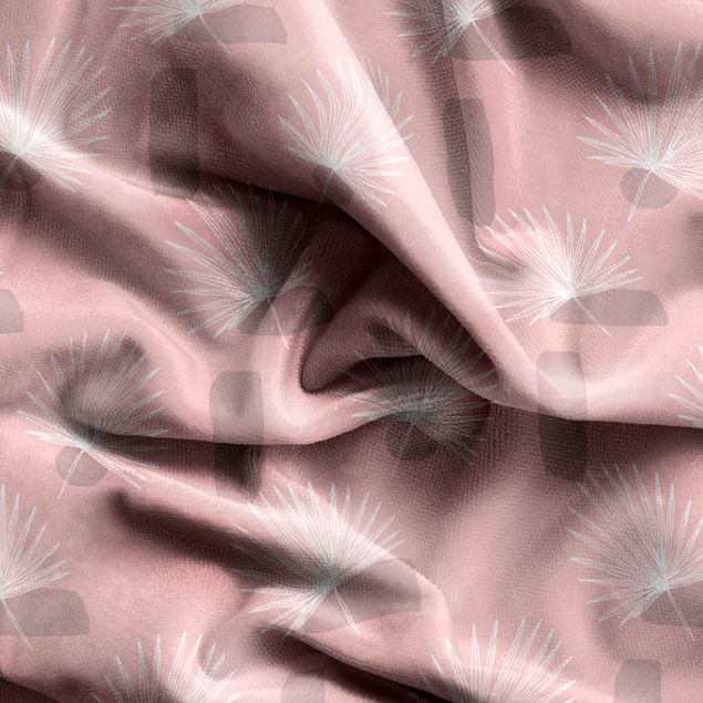 Tende moderno Foglie di palma nana - Rosa pallido