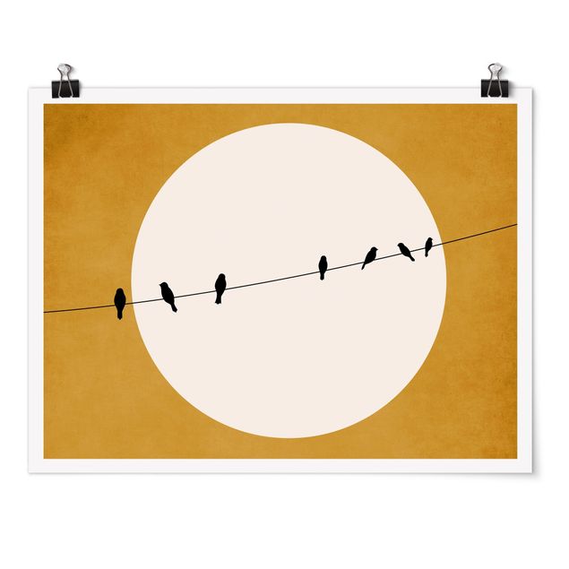Poster riproduzione - Cinguettio di uccelli al crepuscolo - 4:3